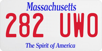 MA license plate 282UW0