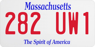 MA license plate 282UW1