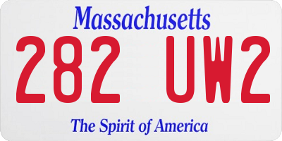 MA license plate 282UW2