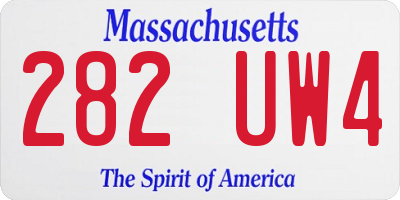MA license plate 282UW4