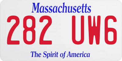MA license plate 282UW6