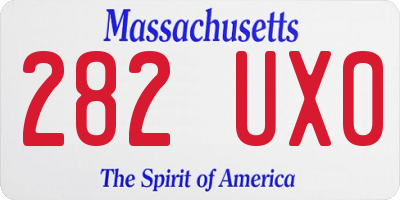 MA license plate 282UX0
