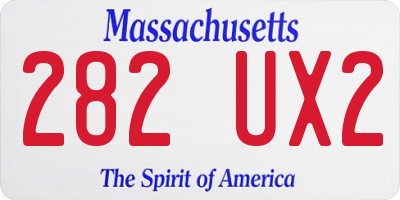 MA license plate 282UX2