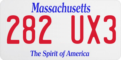 MA license plate 282UX3