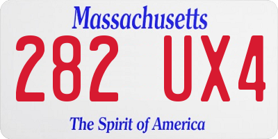 MA license plate 282UX4