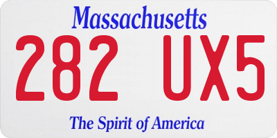 MA license plate 282UX5