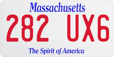 MA license plate 282UX6
