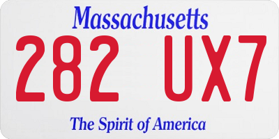 MA license plate 282UX7