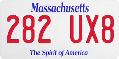 MA license plate 282UX8