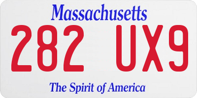 MA license plate 282UX9