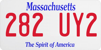 MA license plate 282UY2