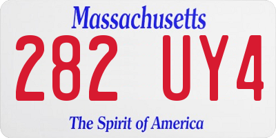 MA license plate 282UY4