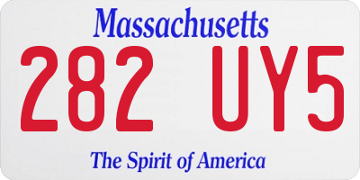 MA license plate 282UY5