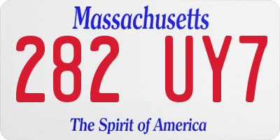 MA license plate 282UY7