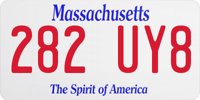 MA license plate 282UY8