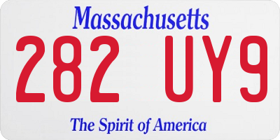 MA license plate 282UY9