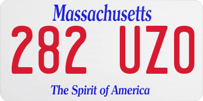 MA license plate 282UZ0