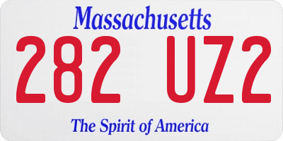 MA license plate 282UZ2