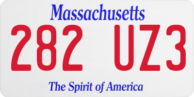 MA license plate 282UZ3