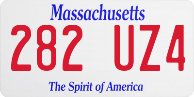 MA license plate 282UZ4