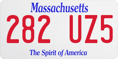 MA license plate 282UZ5