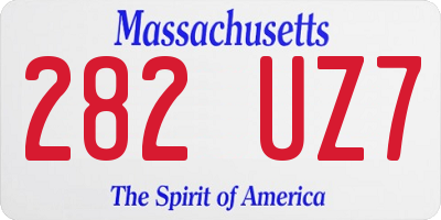 MA license plate 282UZ7