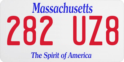 MA license plate 282UZ8
