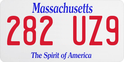 MA license plate 282UZ9