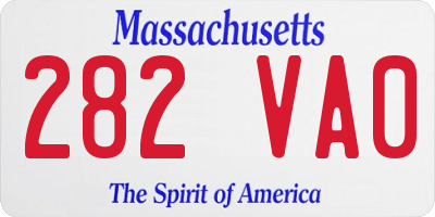 MA license plate 282VA0