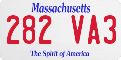 MA license plate 282VA3