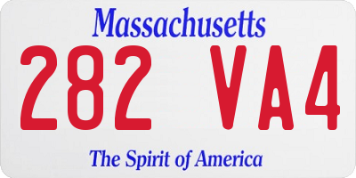MA license plate 282VA4