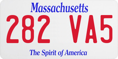 MA license plate 282VA5