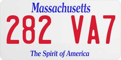 MA license plate 282VA7