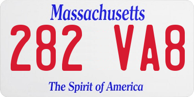 MA license plate 282VA8