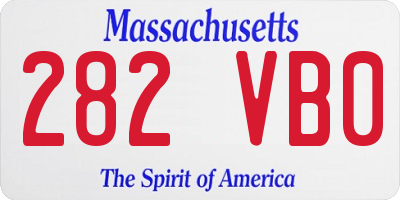 MA license plate 282VB0
