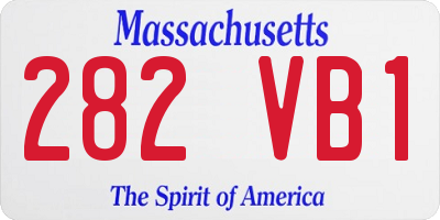 MA license plate 282VB1
