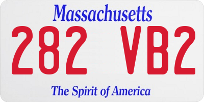 MA license plate 282VB2