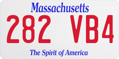 MA license plate 282VB4