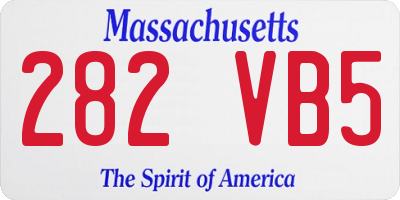 MA license plate 282VB5
