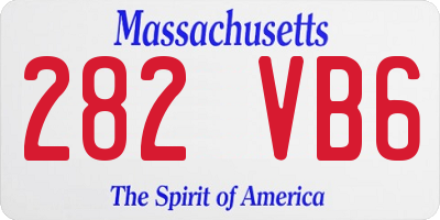 MA license plate 282VB6