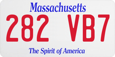 MA license plate 282VB7