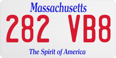 MA license plate 282VB8