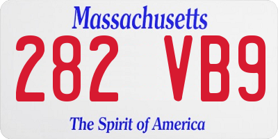 MA license plate 282VB9