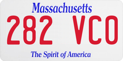 MA license plate 282VC0