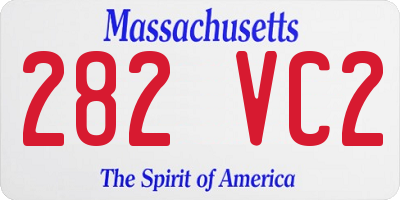 MA license plate 282VC2