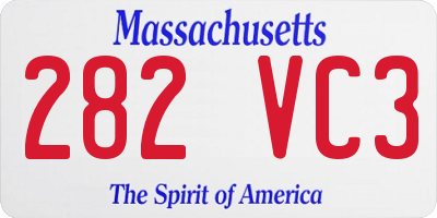 MA license plate 282VC3