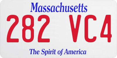 MA license plate 282VC4