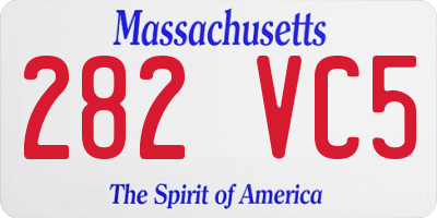 MA license plate 282VC5