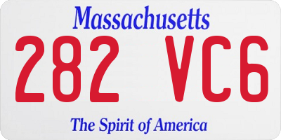 MA license plate 282VC6