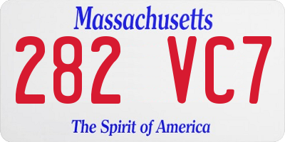 MA license plate 282VC7